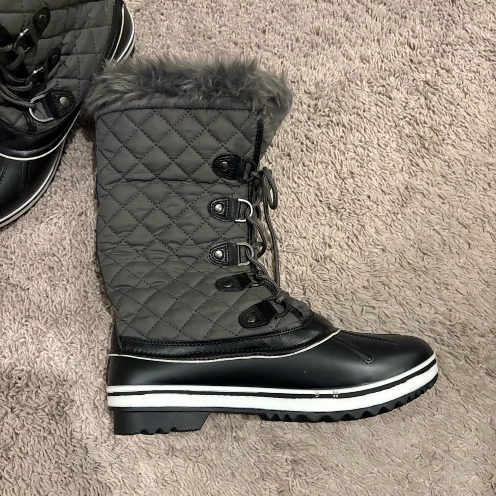 Faux Fur Waterproof Winter Boots - Picture 2 of 9